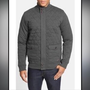 Ted Baker London Men’s Grey Quiltin Quilted Full Zip Jacket Size 4 / US Large